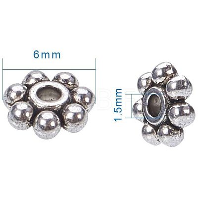 Tibetan Silver Alloy Spacer Beads TIBEB-PH0004-09AS-1