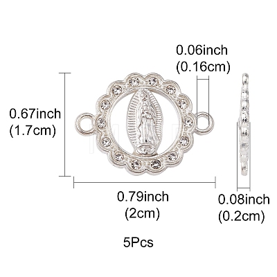 Flat Round Alloy Connector Charms FIND-YW0003-44-1