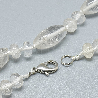 Natural Quartz Crystal Beaded Necklaces NJEW-S388-08-1
