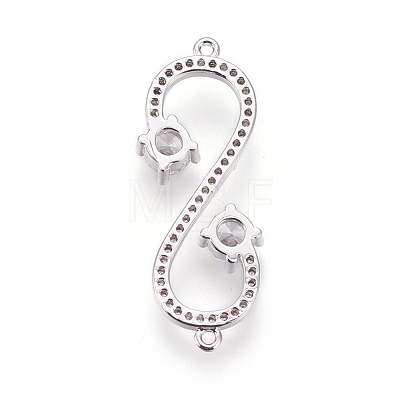 Brass Micro Pave Cubic Zirconia Links KK-O109-02P-1