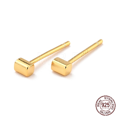 Minimalist Rectangle 925 Sterling Silver Stud Earrings EJEW-I259-06G-1