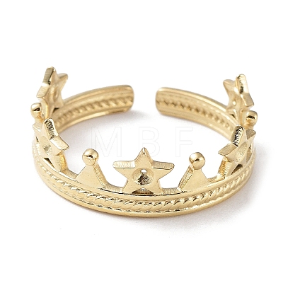 304 Stainless Steel Star Crown Cuff Ring Findings STAS-P334-02G-1