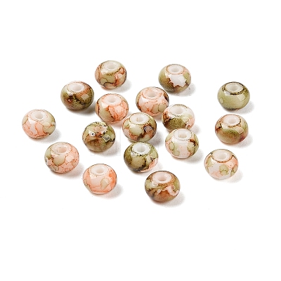 Opaque Spray Painted Glass Beads GLAA-G118-01P-1