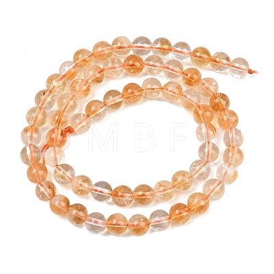 Natural Citrine(Heated) Beads Strands G-L659-A01-6mm-1