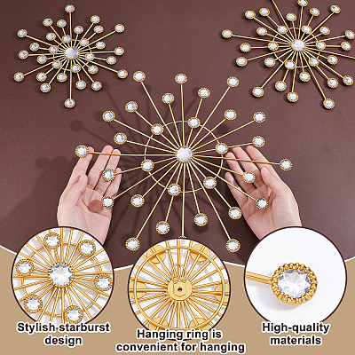 4Pcs Iron & Acrylic Wall Decorations AJEW-WH0871-55G-1
