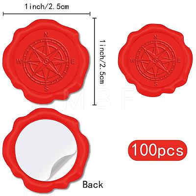CRASPIRE 100pcs Adhesive Wax Seal Stickers DIY-CP0009-71E-1