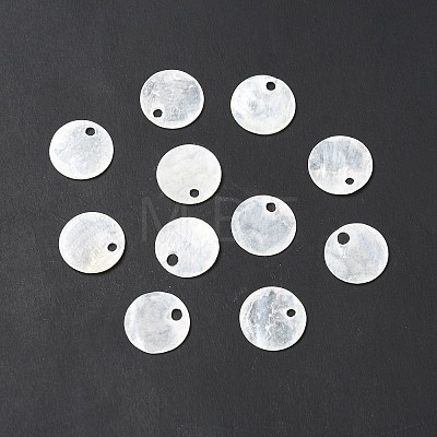 Natural Capiz Shell Charms X-BSHE-G029-15-1