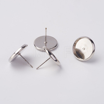 Brass Stud Earring Settings X-KK-H720-P-NR-1
