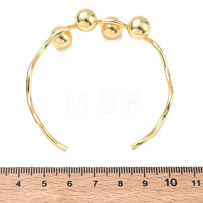 Wave Brass Cuff Bangles BJEW-C157-04G-1