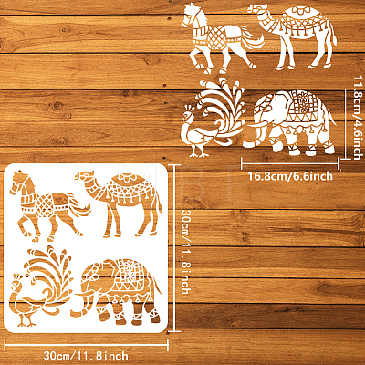 PET Hollow Out Drawing Painting Stencils DIY-WH0391-0786-1