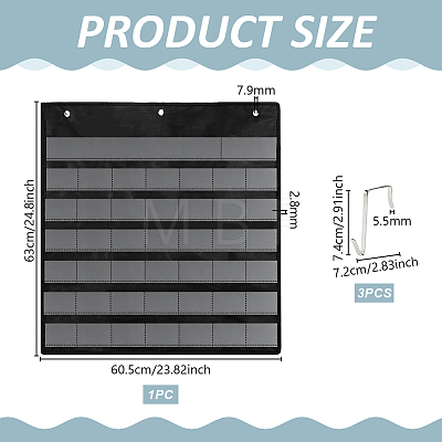 Cloth Monthly Calendar Pocket Chart Wall Hanging Organizer AJEW-WH0880-39-1
