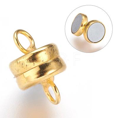 Brass Magnetic Clasps with Loops KK-P114-07G-1