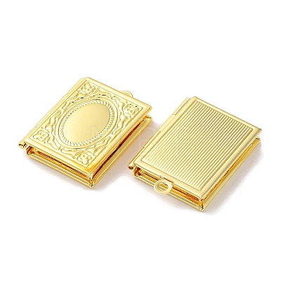 Rack Plating Brass Locket Pendants KK-F090-04G-1