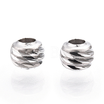 Rhodium Plated 925 Sterling Silver Beads STER-T004-78P-3mm-1
