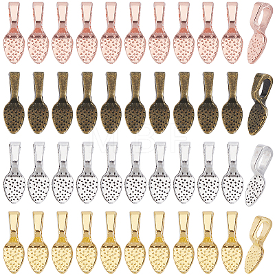 200Pcs 5 Style Alloy Glue-on Flat Pad Bails FIND-SP0001-81-1