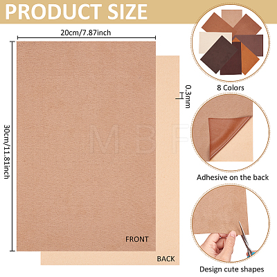 BENECREAT 8 Style Jewelry Faux Suede & Velet Self-adhesive Fabric Sets DIY-BC0012-46-1