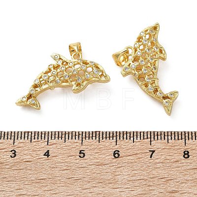 Brass Micro Pave Clear Cubic Zirconia Pendants KK-D221-19G-02-1