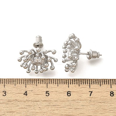 Brass Micro Pave Clear Cubic Zirconia Stud Earrings EJEW-A121-06P-1