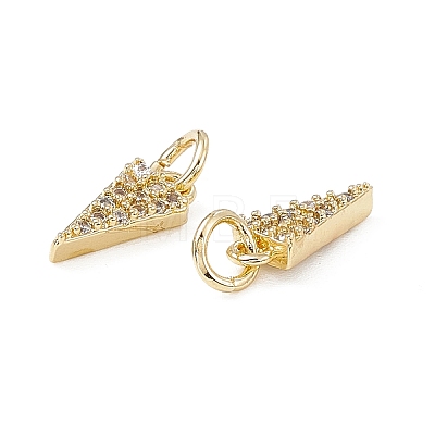 Brass Micro Pave Clear Cubic Zirconia Charms KK-E068-VB246-1