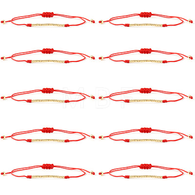 10Pcs Plastic Beads Braided Bead Bracelets CF6831-4-1
