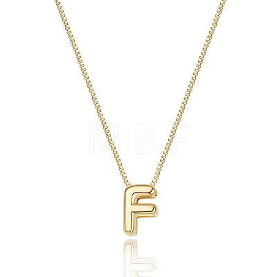 Brass Initial Pendant Box Chain Necklaces for Women FS-WG5C822-06-1