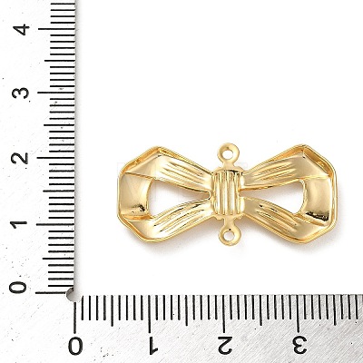 Brass Bowknot Connector Charms KK-O100-03G-1