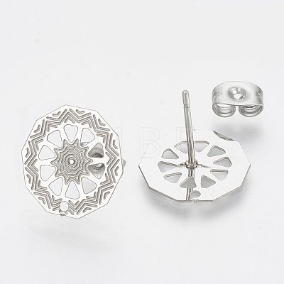 Non-Tarnish 304 Stainless Steel Stud Earring Findings STAS-S079-37B-1