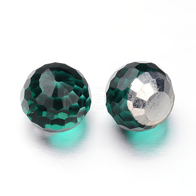 Faceted Round Glass Cabochons X-GGLA-L008B-M-1