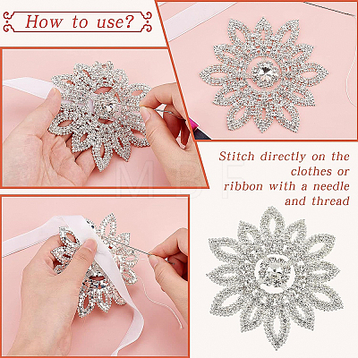 Brass and Crystal Rhinestone Ornament Accessories DIY-WH0302-36-1