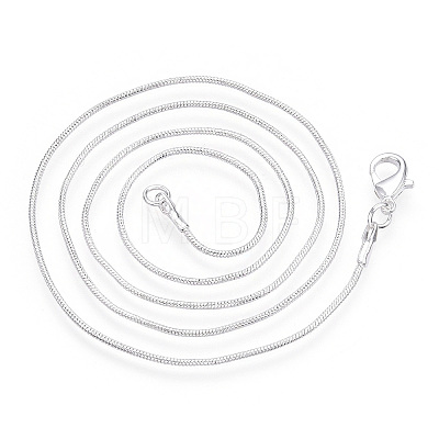 Brass Round Snake Chain Necklace with Lobster Claw Clasps MAK-ZX002-01D-S-1