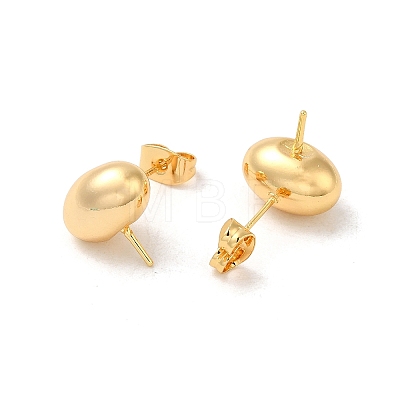 Oval Brass Stud Earring Findings KK-M270-25G-1