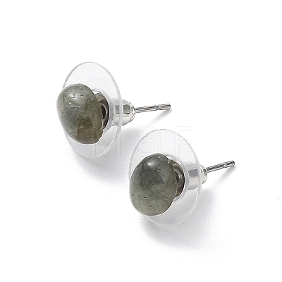 Natural Labradorite Stud Earrings for Women EJEW-E285-01P-03-1