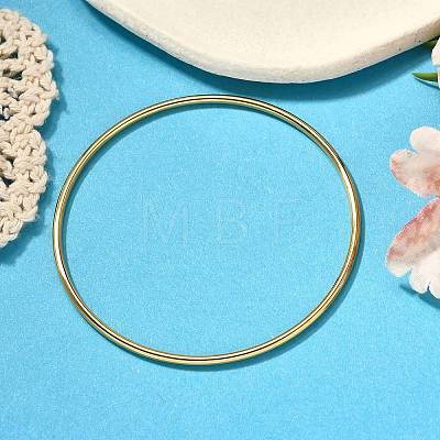 Ion Plating(IP) 304 Stainless Steel Simple Plain Bangle for Women BJEW-F461-01A-G-1