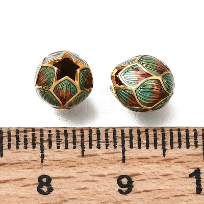 Brass Enamel Beads KK-G605-15G-01-1