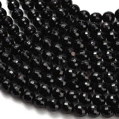 Natural Black Tourmaline Beads Strands G-H329-D02-6mm-1