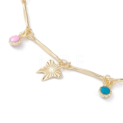 Brass Enamel Pendant Anklets & Bracelets & Necklaces Jewelry Sets SJEW-JS01149-1