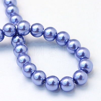 Baking Painted Pearlized Glass Pearl Round Bead Strands HY-Q330-8mm-09-1