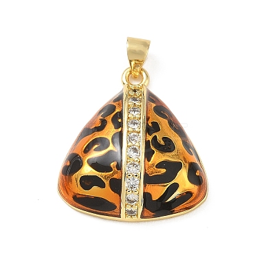 Brass Micro Pave Clear Cubic Zirconia Pendants KK-A303-17B-G-1