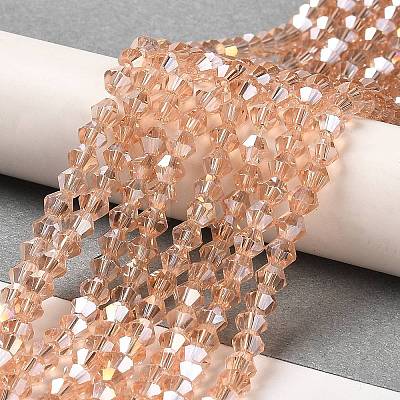 Transparent Electroplate Glass Beads Strands EGLA-A039-T3mm-B15-1