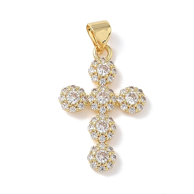 Brass Micro Pave Cubic Zirconia Pendants KK-L268-015G-A01-1