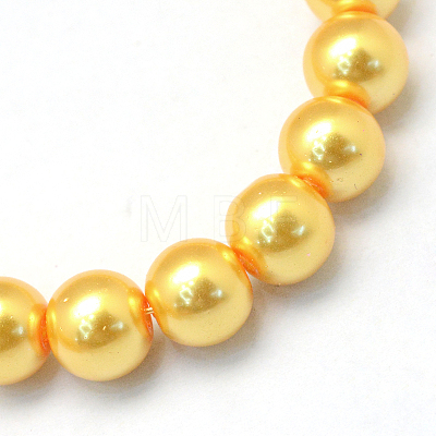 Baking Painted Pearlized Glass Pearl Round Bead Strands HY-Q003-10mm-56-1