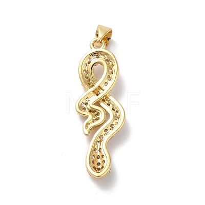 Rack Plating Brass Micro Pave Cubic Zirconia Pendants KK-E281-18G-1