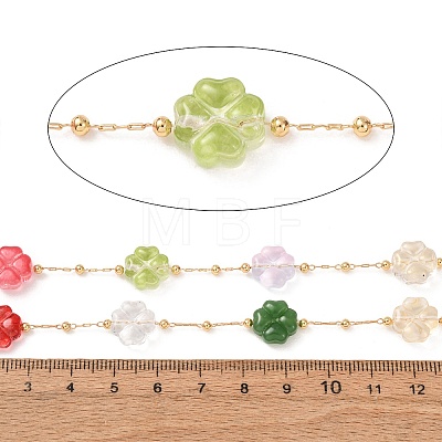 Brass & Handmade Lampwork Beaded Chain LA-CBA3B44-03G-1