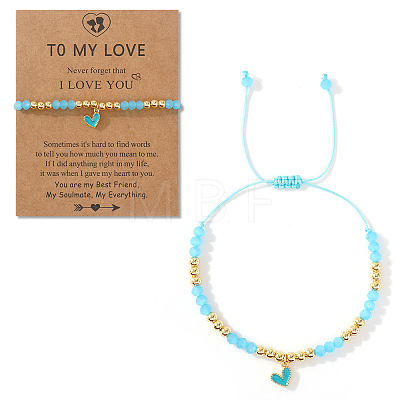 Heart Brass Enamel Charm Bracelets CK5066-14-1