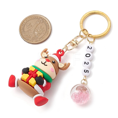 4Pcs 4 Styles Christmas Theme PVC Plastic Keychain KEYC-JKC00941-1