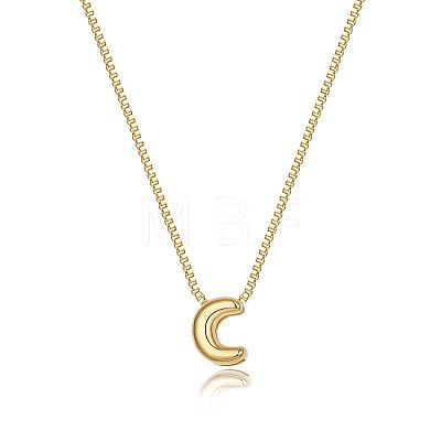 Brass Initial Pendant Box Chain Necklaces for Women FS-WG5C822-03-1