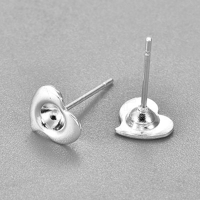 304 Stainless Steel Ear Stud Components X-STAS-G187-06S-1