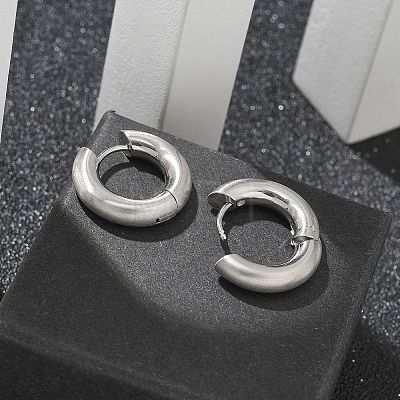 Frosted 304 Stainless Steel Huggie Hoop Earrings for Women EJEW-C096-32F-P-1