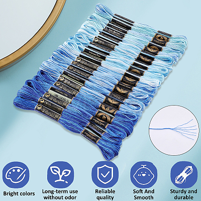 20 Skeins 4 Colors 6-Ply Polyester Embroidery Floss OCOR-CY0004-38C-1