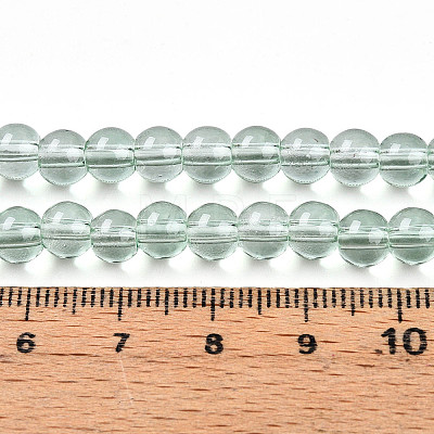 Baking Paint Transparent Glass Beads Strands DGLA-N006-6mm-08-1